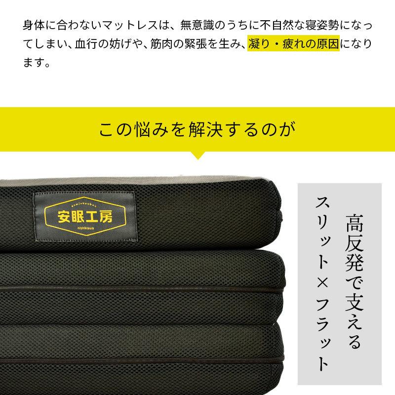 西川（nishikawa） 高反発マットレス シングル 三つ折り 8cm