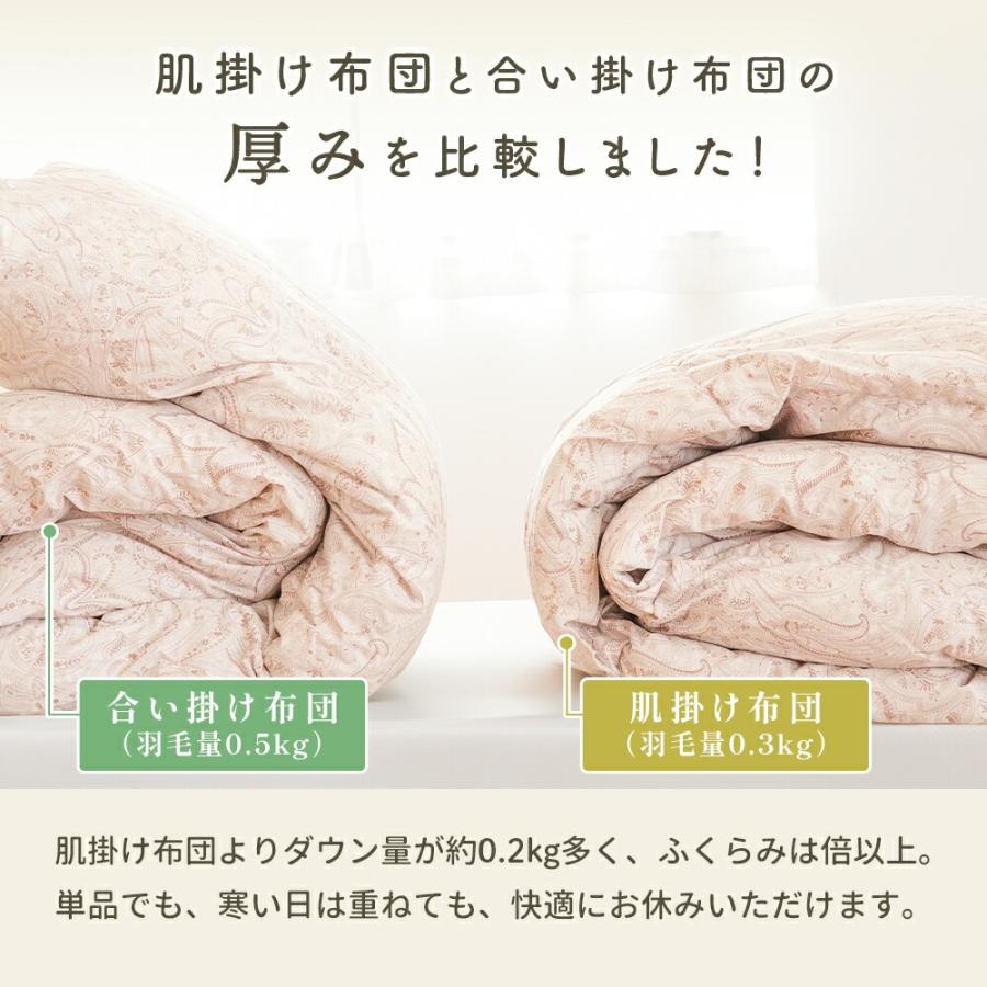 西川（nishikawa） 羽毛布団 シングル ホワイトダウン90％ 2枚合わせ