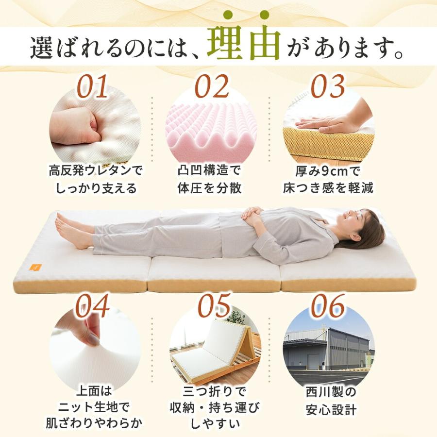西川（nishikawa） マットレス シングル 敷布団 点で支える健康敷き