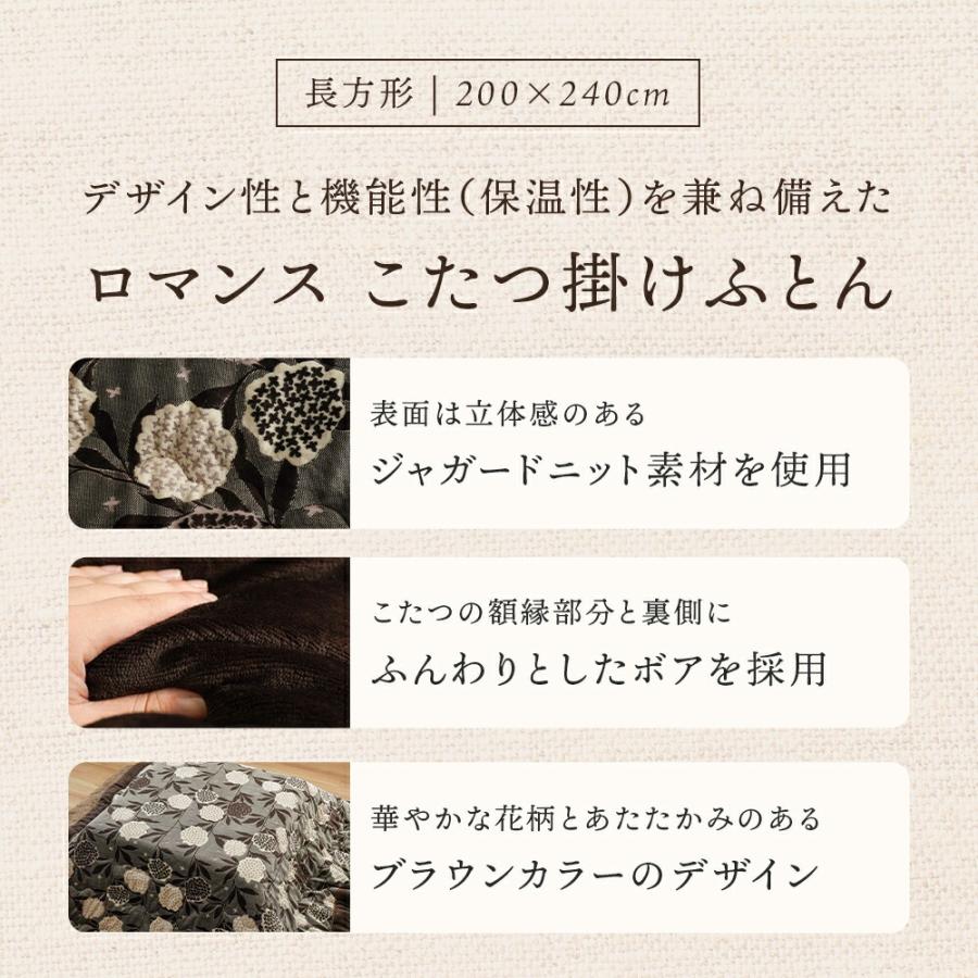 ロマンス小杉 在庫限りで半額 ロマンス こたつ布団 長方形 200×240