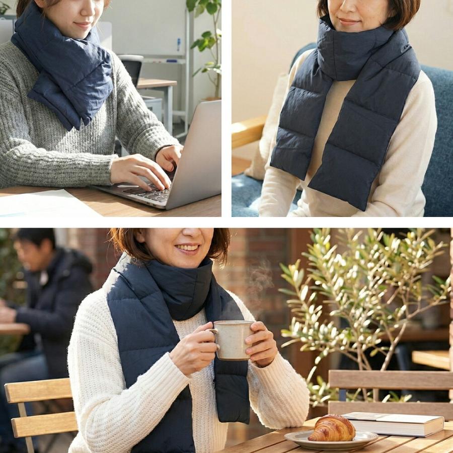 BLAMINK ブラミンク　ダウンマフラー　収納付き 西川（nishikawa） マフラー ダウンマフラー 2枚セット ダウン70