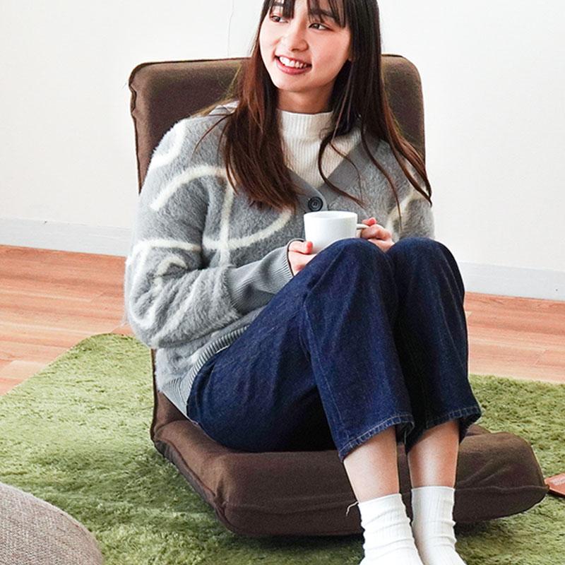 座椅子 おしゃれ リクライニング ハイバック マイクロフリース生地