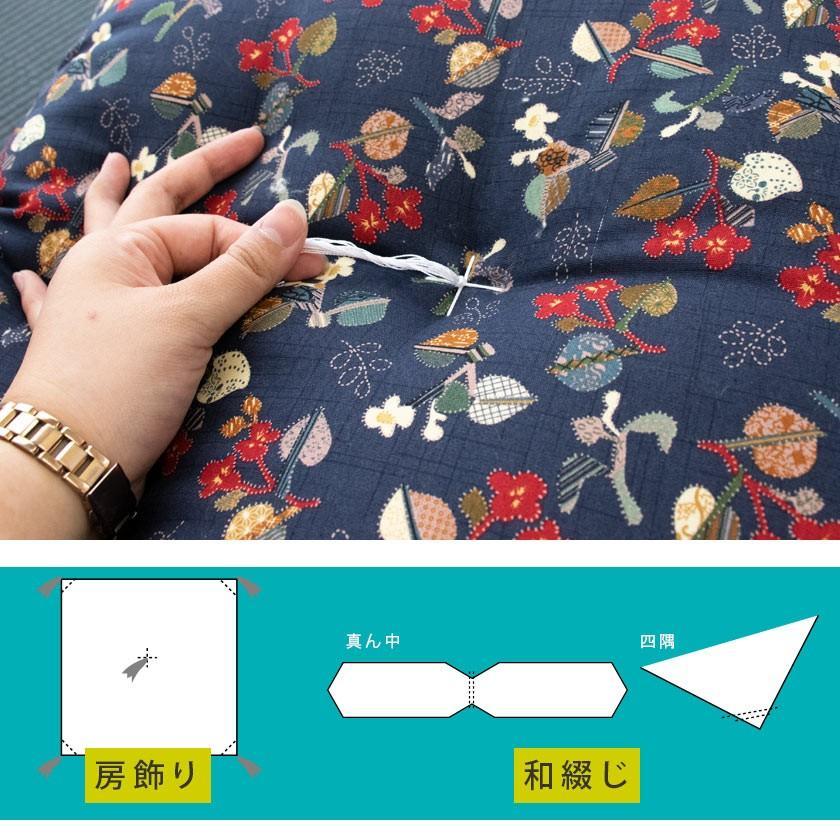 座布団 5枚セット 銘仙判サイズ 55×59cm 日本製 綿わた 和柄 ざぶとん
