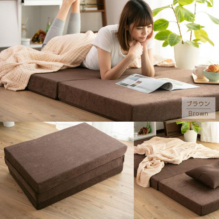 マットレス シングル 三つ折り 高反発 10cm パイル タオル生地 カバー ウレタン 3つ折り 折りたたみ 敷き布団 敷布団 洗える ベッド 硬め かため | Colorsroom | 06
