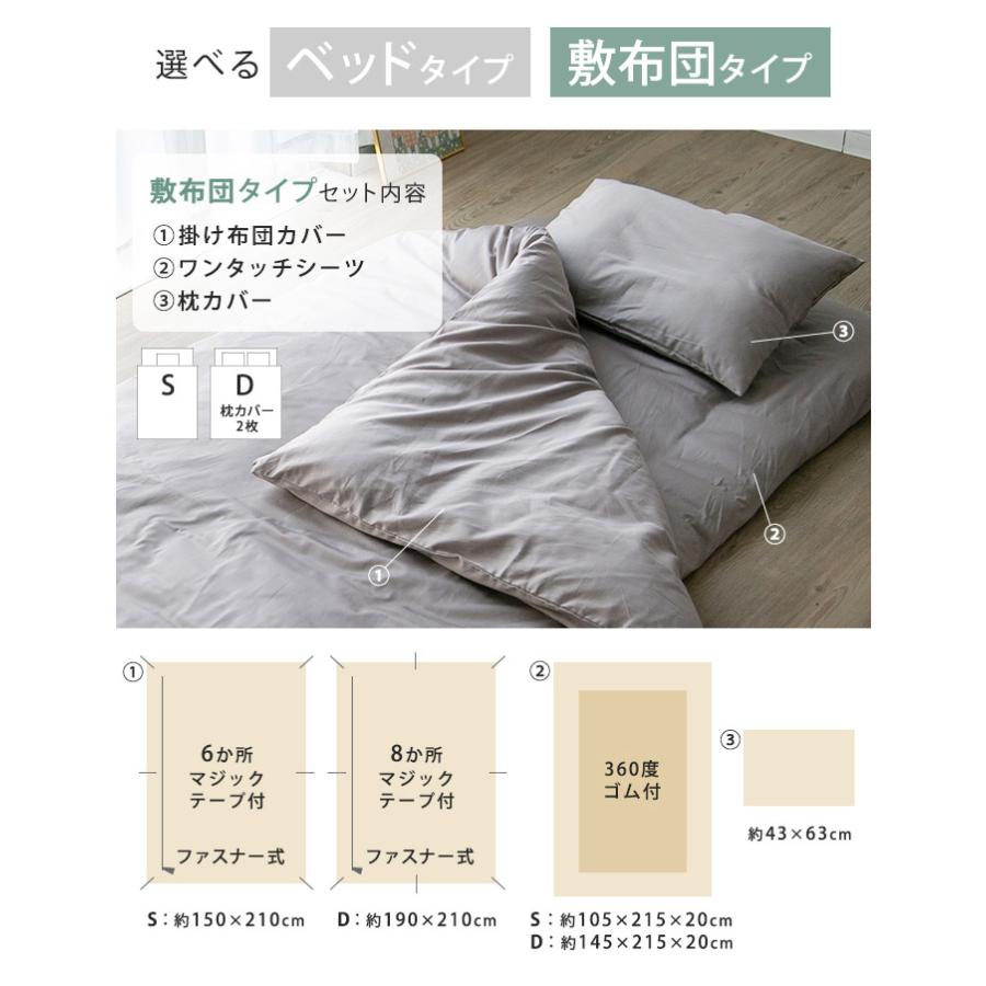 Colorsroom 布団カバーセット シングル ベッドタイプ 敷布団タイプ