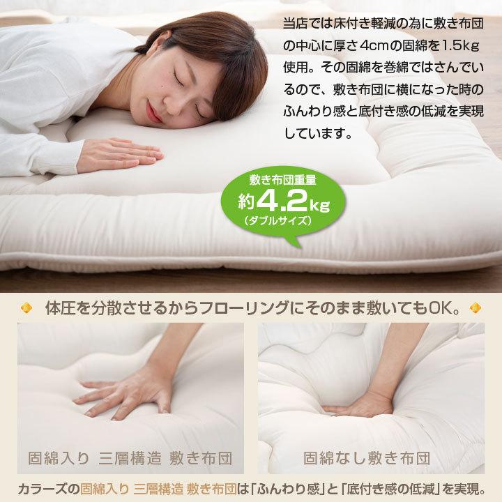 当店は最高な サービスを提供します 敷き布団 ダブル 底付き低減 固綿入り 三層構造 抗菌 防臭 防カビ Aynaelda Com