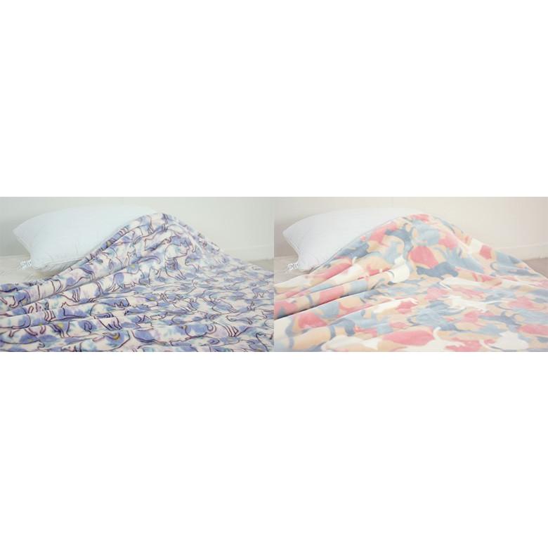 西川（nishikawa） 京都西川 やわらか毛布 ネコ・ハナ柄 シングル