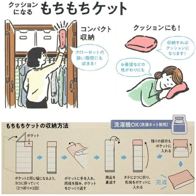 ATSUKO MATANO マタノアツコ たたむとクッションになるもちもちケット 西川 【ATSUKO MATANO】マタノアツコ たたむとクッションになる