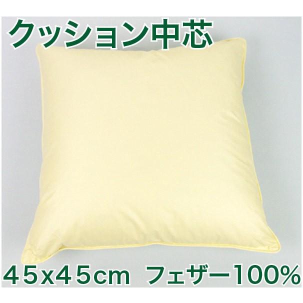 羽根クッション 中芯 45X45cm 羽根入り フェザー100％ 中国製 ヌード