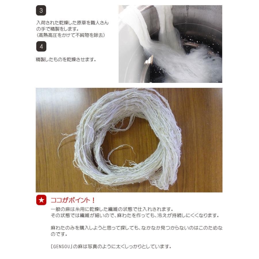 中わた超増量 GENSOU 本麻敷パッド ダブル 麻100％ リネン 麻わた100％ ラミー 800g 140×205 本麻 ヒンヤリ 近江の麻 日本製 いつきのふとん_6