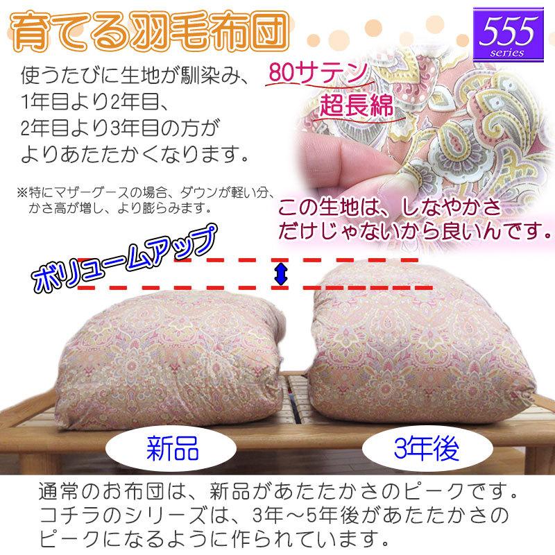 甲州産【555シリーズ・ツインSDダック93】【高級カバープレゼント】セミダブル ハンガリー産ホワイトダックダウン93％ ツインキルト_6