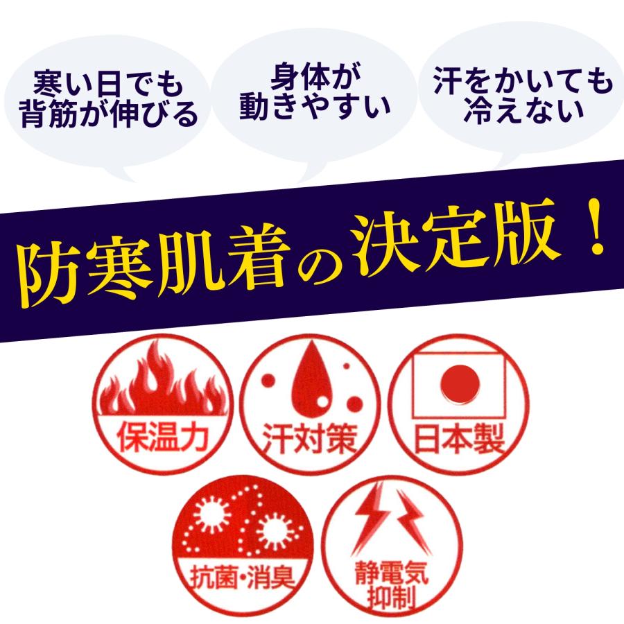 ひだまり 肌着 防寒 インナー メンズ ラビセーヌ 長袖U首シャツ 日本製