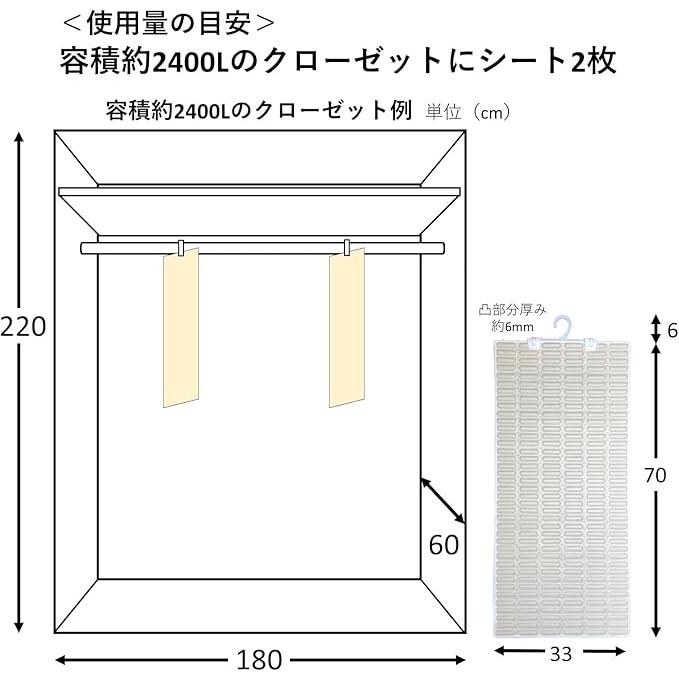 調湿くん 除湿シート クローゼット 33×70cm 2枚入 除湿剤 湿気取り