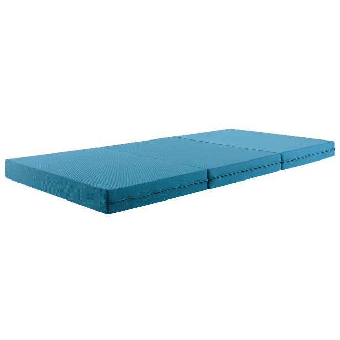 55％以上節約マットレス 三つ折り セミシングル ミッドブルー メッシュ