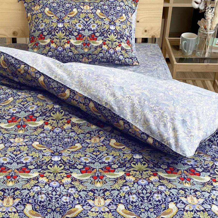 掛け布団カバー シングル 日本製 綿100 ツイル地 いちご泥棒 ウイリアムモリス V&A  ロマンス小杉 | WILLIAM MORRIS GALLERY | 02