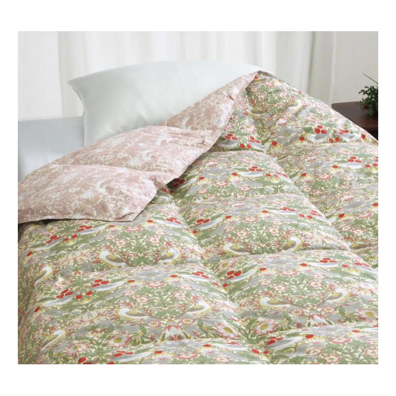 掛け布団 ダウンケット 羽毛肌掛け布団 日本製 シングル いちご泥棒  