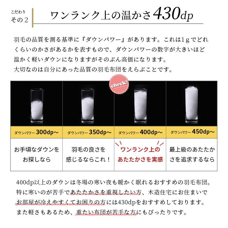 羽毛布団 シングル 西川 マザーグース93％ 羽毛掛布団 日本製 高品質 ダウンパワー430DP以上 詰め量1.2kg 増量 国産 完全立体キルト 西川株式会社 150×210cm｜futonno-kura｜07