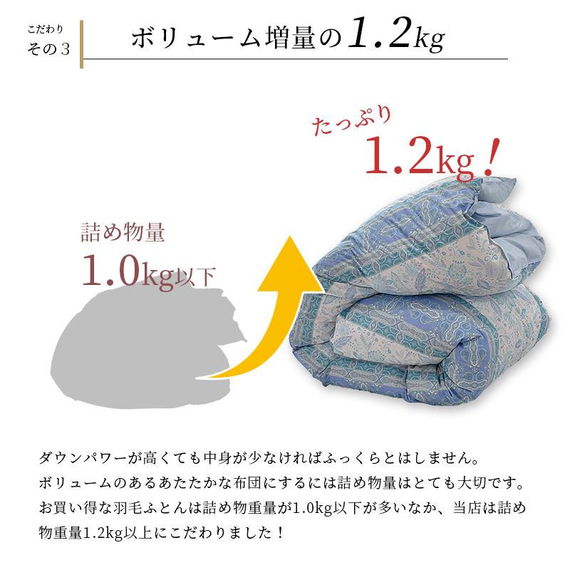 寝具6点セット ホワイトダウン85％ 350dp 掛敷セット 掛布団 敷布団 枕 布団カバー 無地 リバーシブル 新生活 日本製 西川株式会社｜futonno-kura｜07