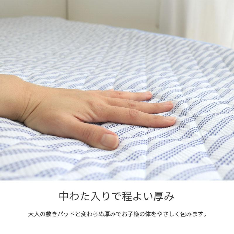 コットカバー 子ども用 約60×135cm ストライプ柄 コット用カバー お昼寝ベッド用シーツ コットシーツ 男の子 女の子 吸水速乾 夏用｜futonno-kura｜05