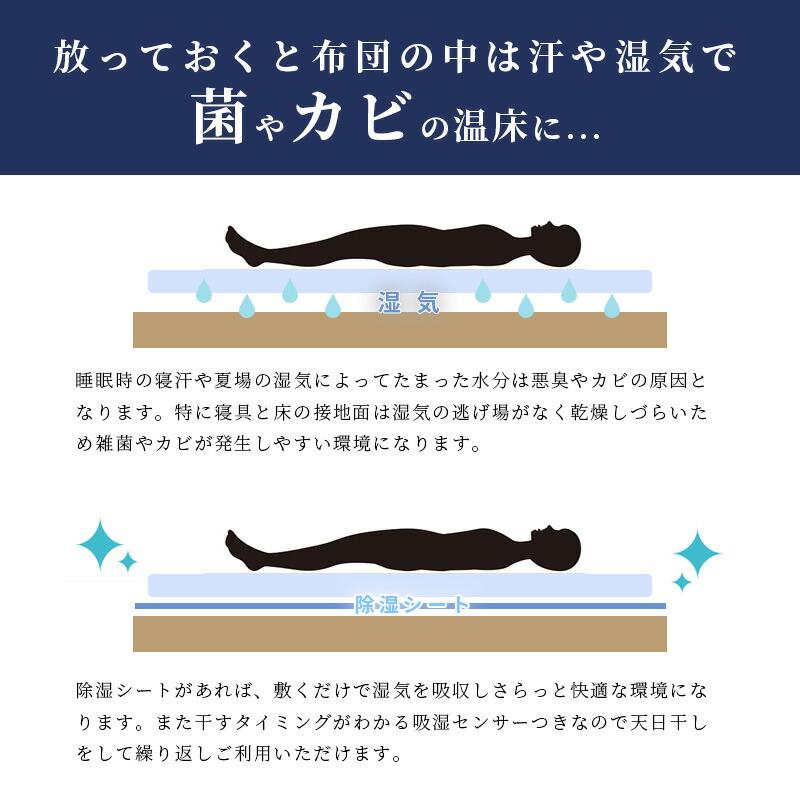さらりと快適 洗える 除湿シート 3枚組 シングルサイズ 湿気対策 防 