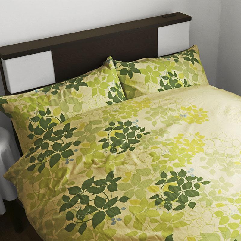 枕カバー日本製 綿100％ CAMEL PALMS 43×63cm エスプリ リーフ柄 植物