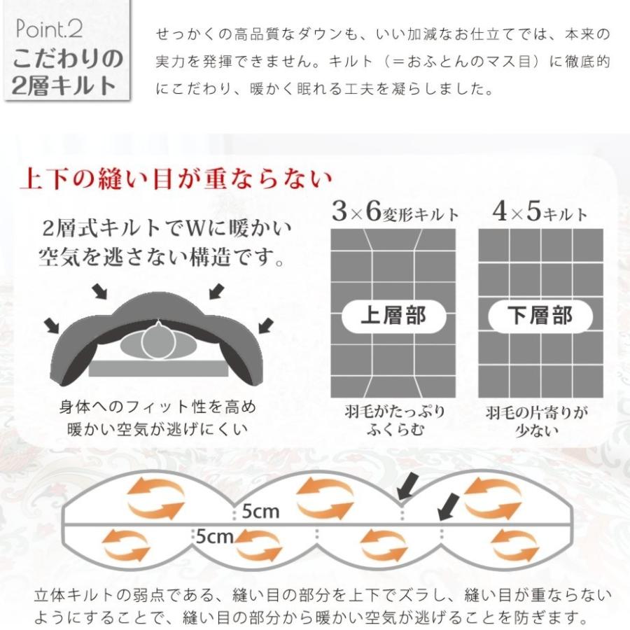 匠の羽毛布団 セミダブル 冬用 掛け布団 暖かい ポーランド産コウダグース93％ 日本製 DP430 アデル 冬 じぶんまくら｜futontanaka｜10