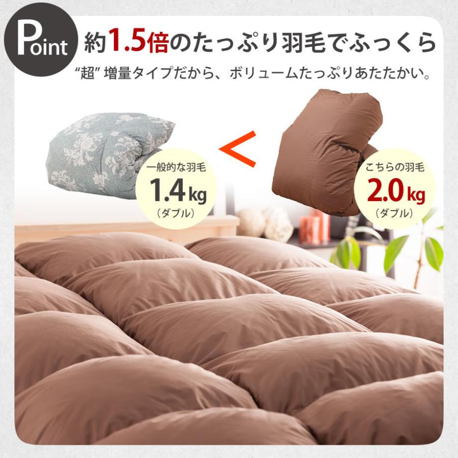 じぶんまくら 羽毛布団 ダブル 冬用 掛け布団 ダウン85％ 超増量