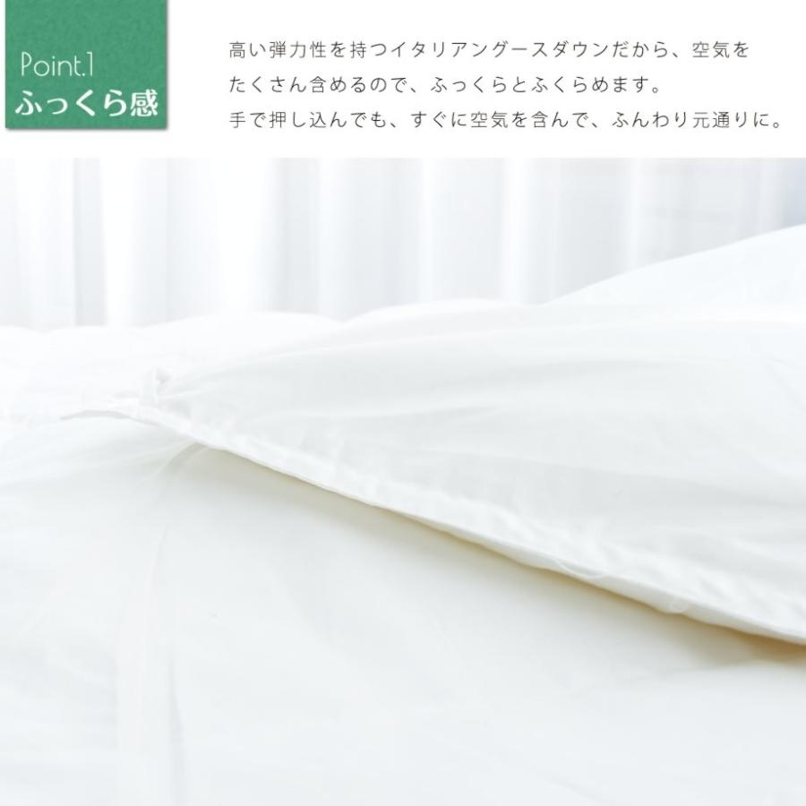羽毛肌掛け布団 シングル ダウンケット 春夏用 イタリア ホワイトグースダウン90％ 抗菌 日本製 モリーナグラン 圧縮梱包_5