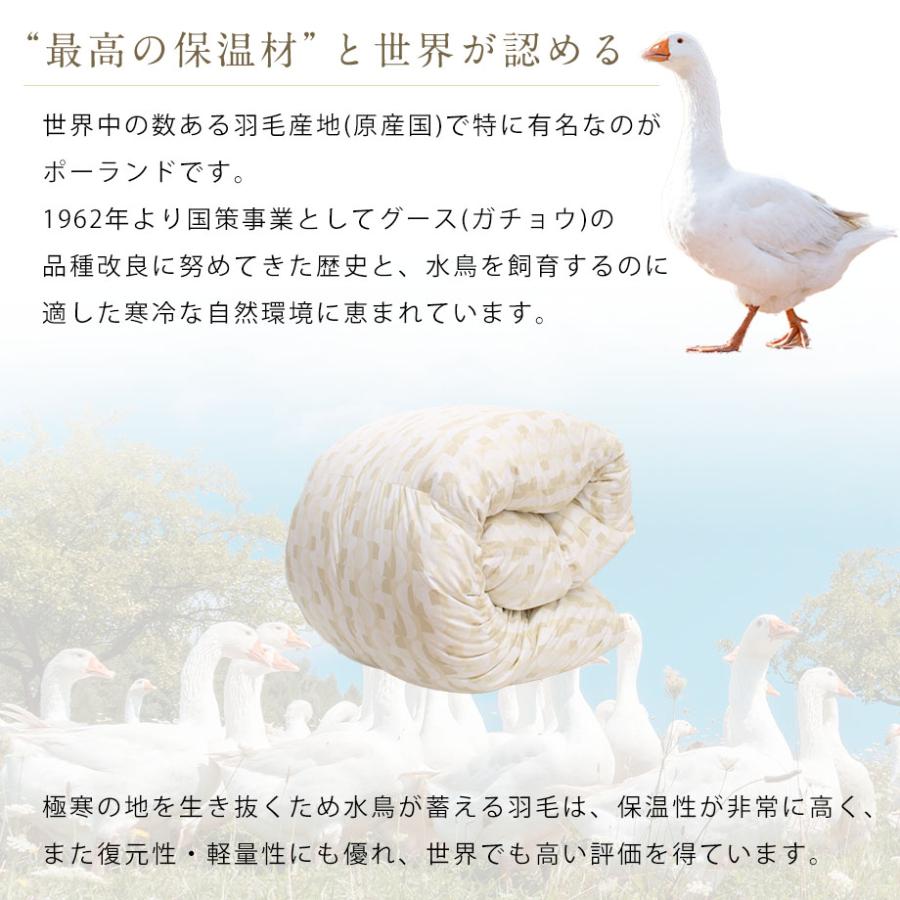 じぶんまくら 羽毛布団 シングル ポーランド産 グース ダウン90