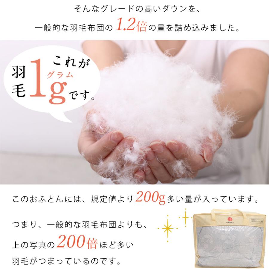 西川（nishikawa） 羽毛布団 シングル あったか 増量 1.2kg 立体キルト