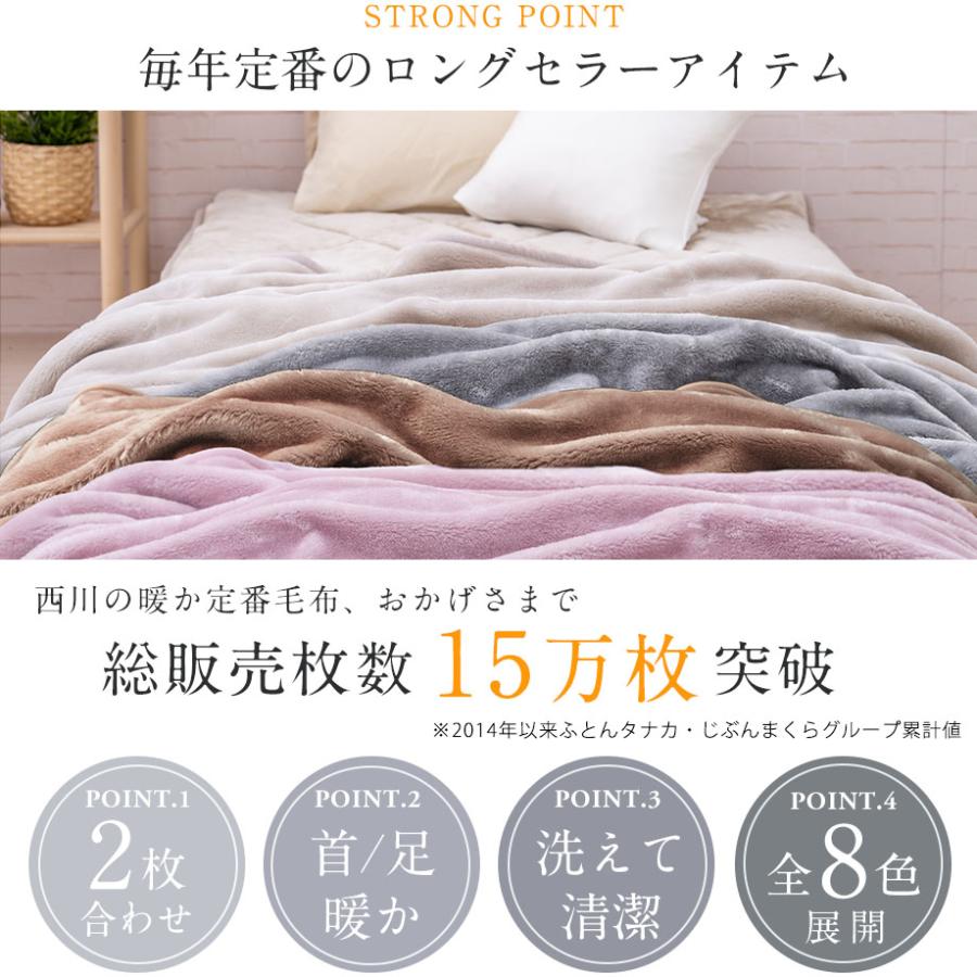 西川（nishikawa） 毛布 シングル ロング 背の高い方に 長い毛布