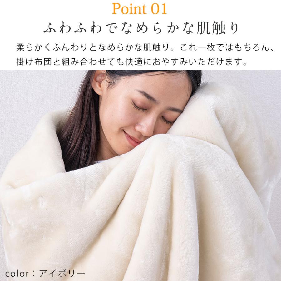 西川（nishikawa） 毛布 ダブル 2枚合わせ 無地 冬 寒さ対策 暖かい