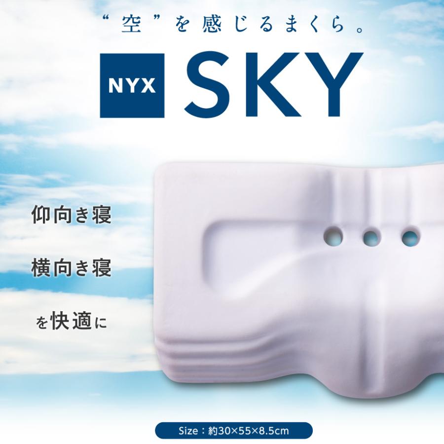 枕 肩こり スカイ NYX SKY カバー付き 昭和 西川 低反発 ウレタン 首こり やわらかい 仰向き寝 横向き寝 09-sn-5391-｜futontanaka｜02