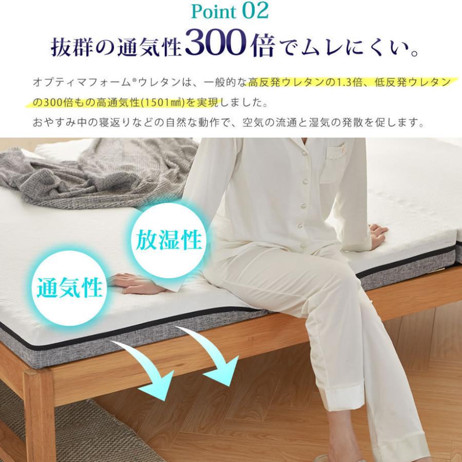 ecolatte（エコラテ） マットレス クイーン 三つ折り 高反発