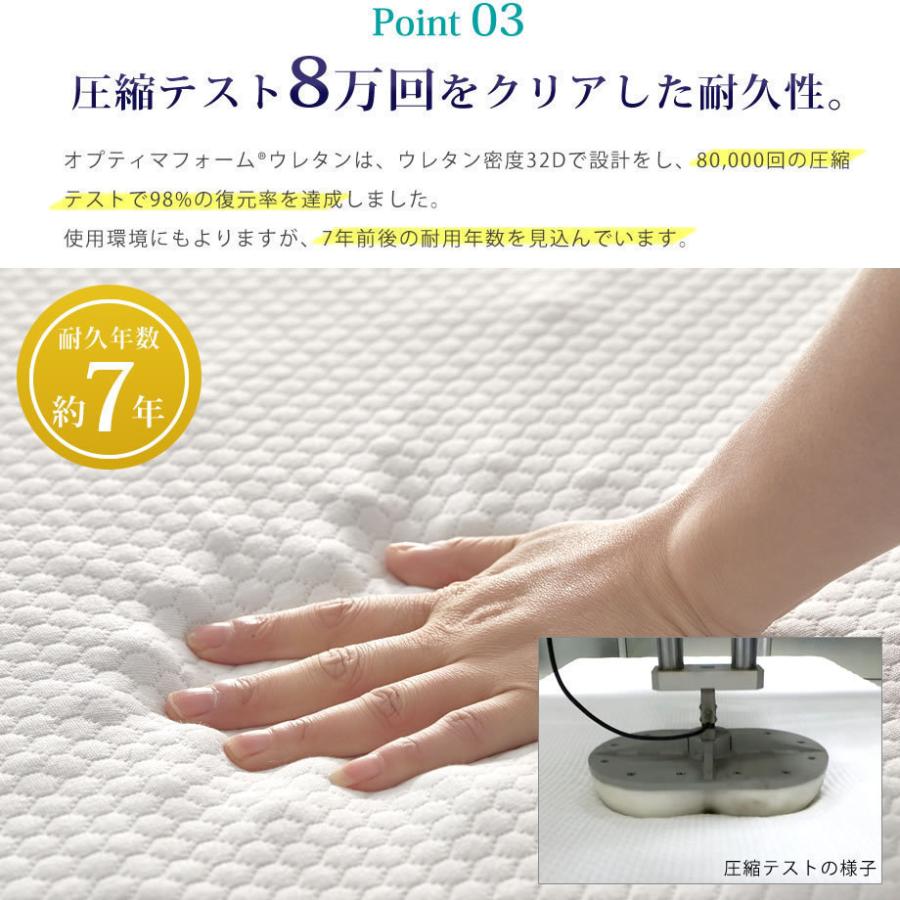 マットレス クイーン 三つ折り 高反発 折りたたみ エコラテ グラン 硬め プロファイル ウレタン 腰痛 体圧分散 敷き布団 | ecolatte | 08
