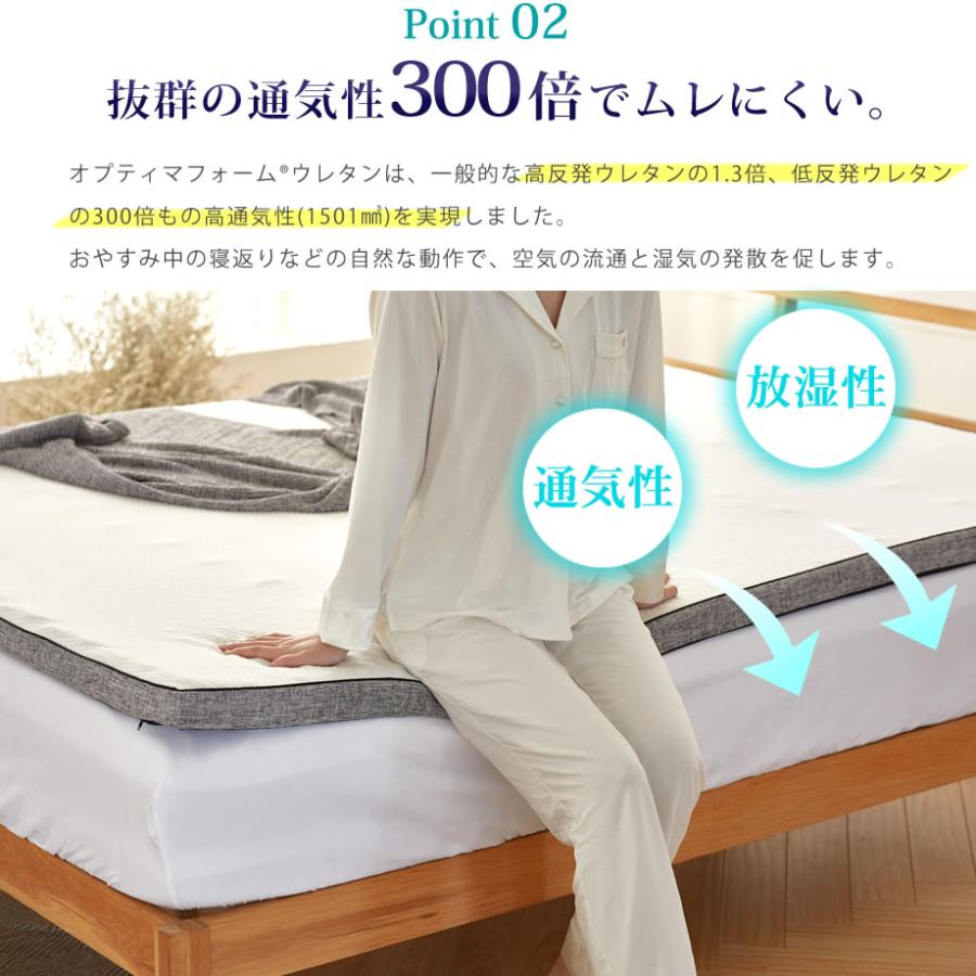ecolatte（エコラテ） マットレストッパー ダブル 腰痛 硬め グラン