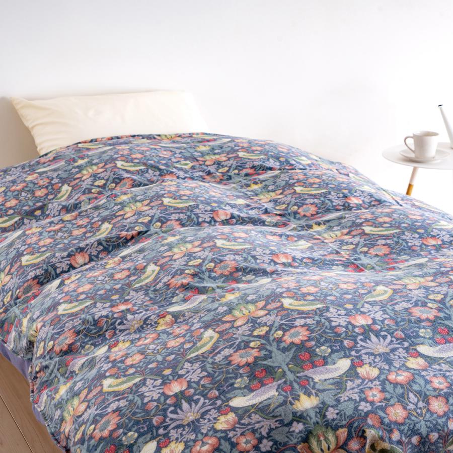 ポイント5倍 ロマンス小杉 冬用掛け布団カバー ダブル V＆A ウィリアムモリス Strawberry Thief いちご泥棒 日本製 ウォームパイル掛けけふとんカ | ロマンス小杉 | 01