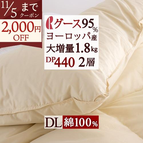 ロマンス小杉 羽毛布団 羽毛ふとん ダブル DP440 ヨーロッパ産グース 