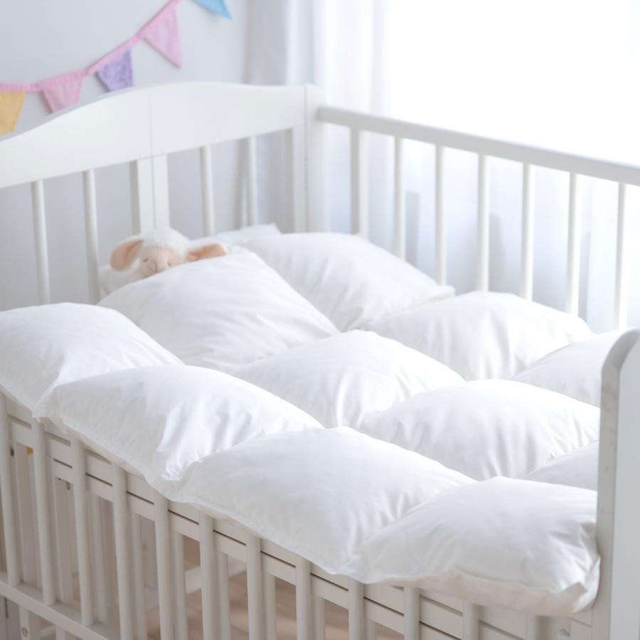 西川 ベビー布団 厳選ダウン90% 詰め物300g ベビー 羽毛布団 ウォッシャブル ヌード ベビー用 乾燥機対応 羽毛ふとん 日本製 赤ちゃん ベビーふとん 掛け布 | 西川 | 01