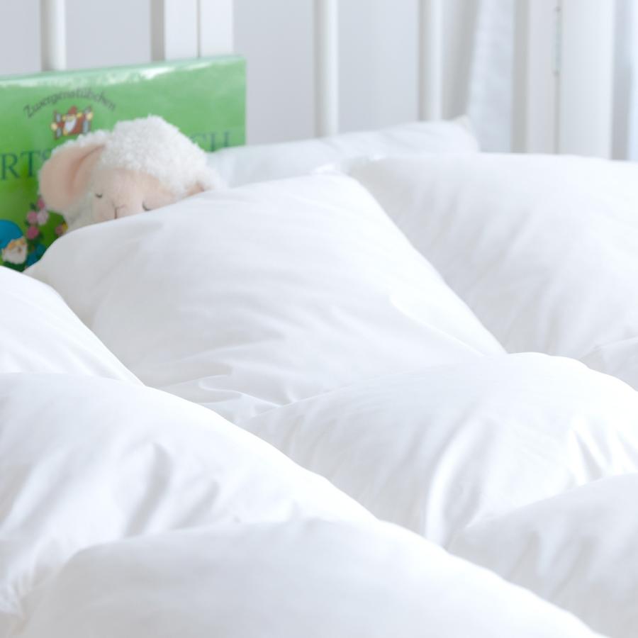 西川 ベビー布団 厳選ダウン90% 詰め物300g ベビー 羽毛布団 ウォッシャブル ヌード ベビー用 乾燥機対応 羽毛ふとん 日本製 赤ちゃん ベビーふとん 掛け布 | 西川 | 04