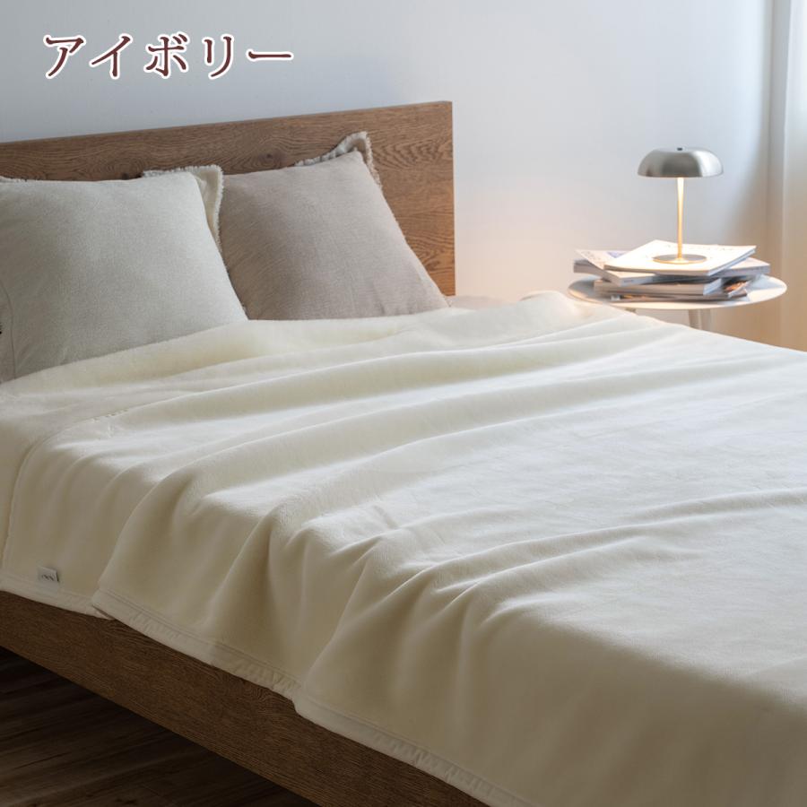 毛布 シングル 2枚合わせ毛布 アクリル毛布 吸湿発熱 抗菌 防臭 あったか 暖か ブランケット 衿付き 無地 洗える 制電加工 泉大津 | ブランド登録なし | 02