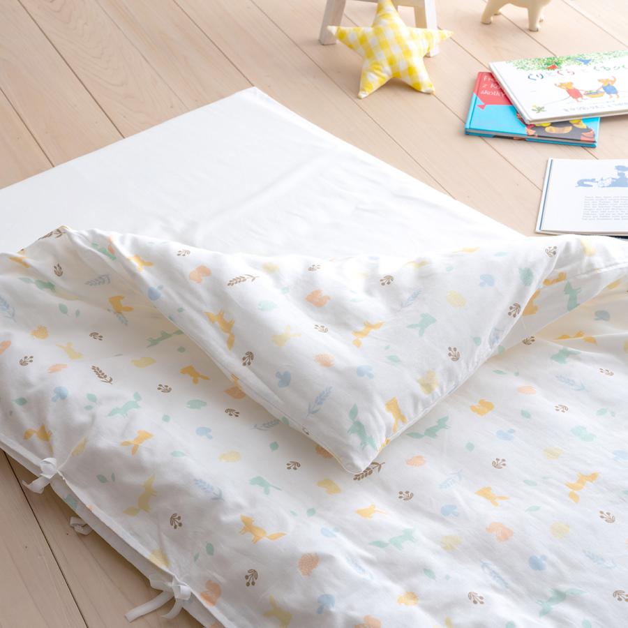 お昼寝布団セット 防ダニ 日本製 西川産業 東京西川 保育園 洗える お昼寝布団7点セット 綿100%カバー付 バッグ付 | 西川 | 01