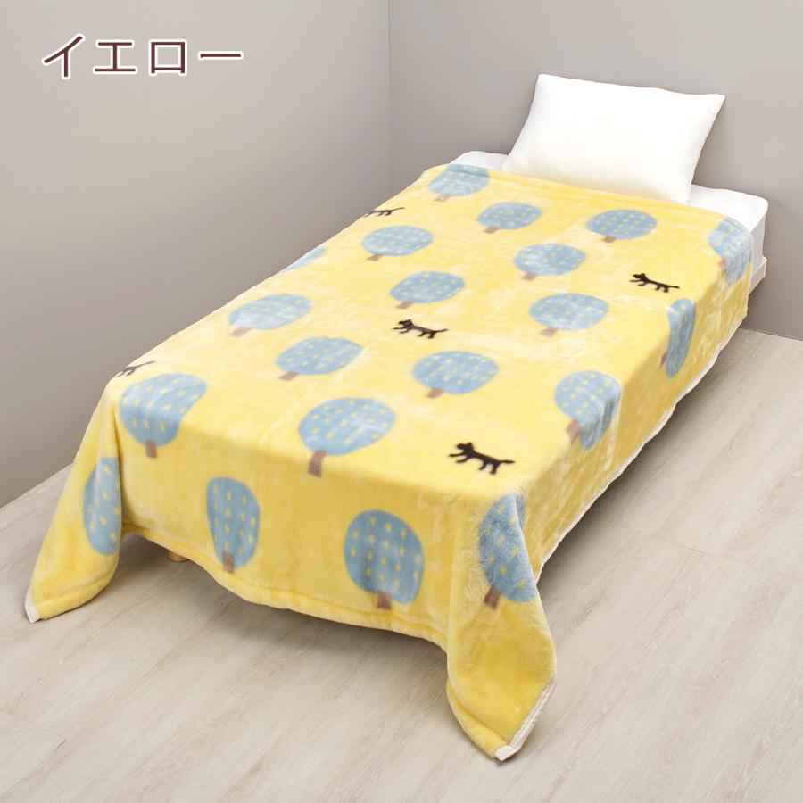 毛布 シングル マタノアツコ 日本製 西川 WARMα ブランケット またのあつこ 猫と木 あったか 暖か 秋冬用 洗える ニューマイヤー毛布 泉大津 | 西川 | 03