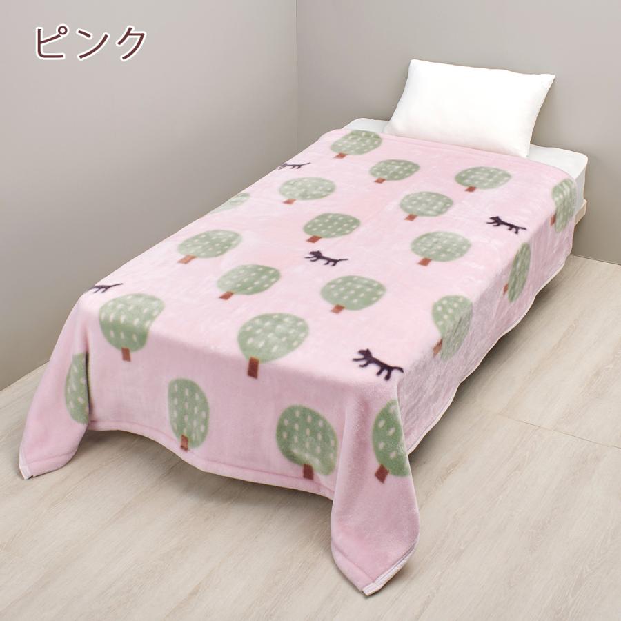 毛布 シングル マタノアツコ 日本製 西川 WARMα ブランケット またのあつこ 猫と木 あったか 暖か 秋冬用 洗える ニューマイヤー毛布 泉大津 | 西川 | 04