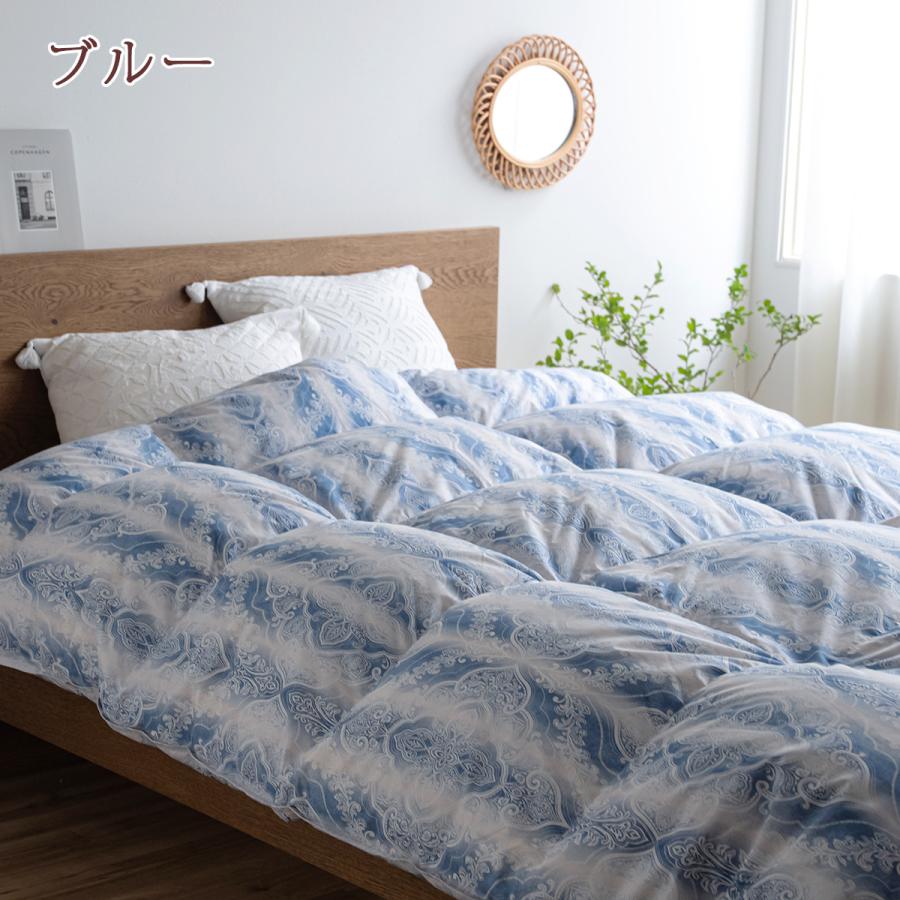 西川羽毛布団ダウン90%シングルブルー