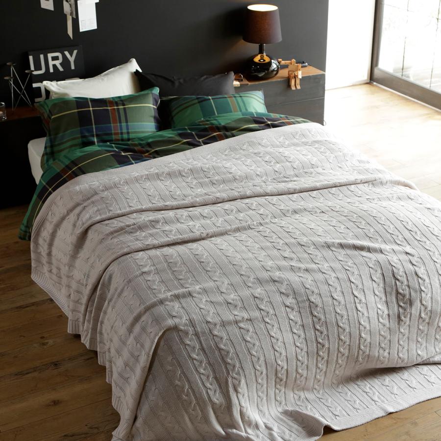 Fab the Home Cable knit ケーブルニット マルチカバー 190×190cm アクリル100％ ニット ベッドスプレッド ソファカバー こたつ上 | ブランド登録なし | 01