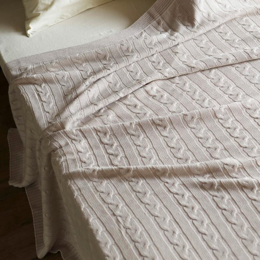 Fab the Home Cable knit ケーブルニット マルチカバー 190×190cm アクリル100％ ニット ベッドスプレッド ソファカバー こたつ上の画像