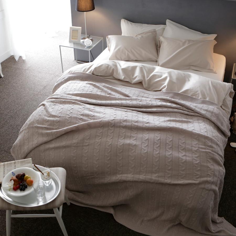 Fab the Home Cable knit ケーブルニット マルチカバー 190×190cm アクリル100％ ニット ベッドスプレッド ソファカバー こたつ上 | ブランド登録なし | 07