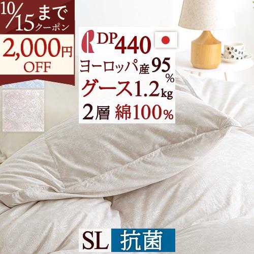 ロマンス小杉 西川掛カバー特典付 羽毛布団 グース シングル 1.2kg