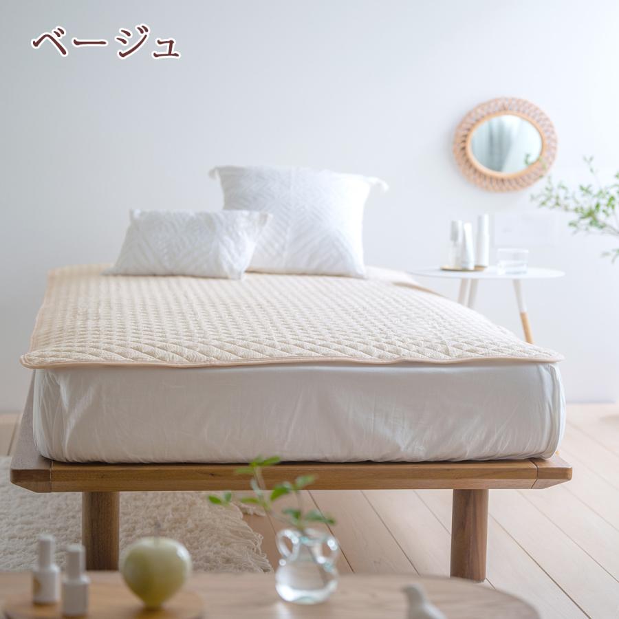 爆買 敷きパッド ダブル 西川 綿100％ しじら 敷パッド 冷感 涼しい 夏用 ベッドパッド 洗える | 西川 | 04